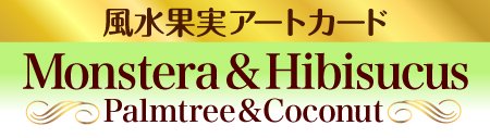 風水果実アートカード Monstera&Hibisucus モンステラ＆ハイビスカス