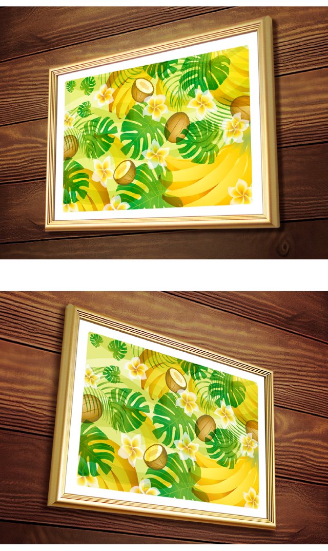 風水果実アートバナナ＆モンステラの様々な角度からのイメージ写真レフト
