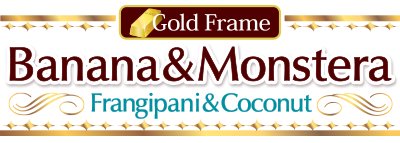 風水果実アート Banana&Monstera Frangipani&Coconut width=