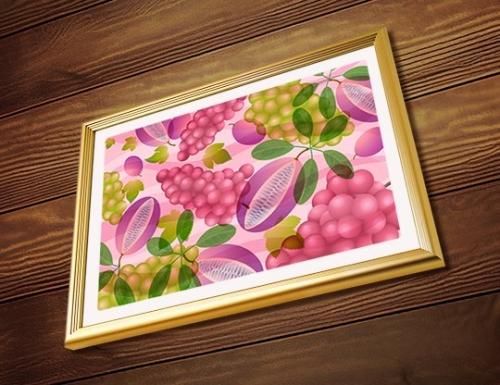 風水果実アート アケビ＆ブドウ 引寄せた幸運は離さない