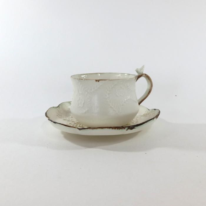 中村かおり/15センチ花皿/ローズマリー/白 - 力丸雑貨店 作家の