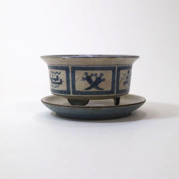 大山文女/植木鉢/宝尽くし/染付け - puentopuenta/プエントプエンタ