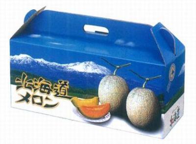 メロンギフト箱 北海道メロンD3 3玉用手提箱（5枚） - テイクアウト容器、包装資材の通販｜ニューパックとがし