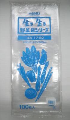 野菜袋　PE＃30　17-80　ネギ　100枚入り ポリ袋 生き生き野菜袋シリーズ- テイクアウト容器、包装資材の通販｜ニューパックとがし