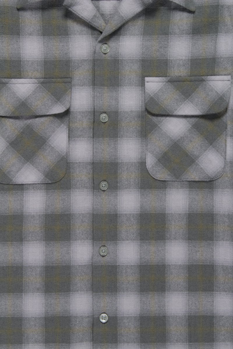 ワコマリア OMBRAY CHECK OPEN COLLAR SHIRT L お買い上げで送料無料