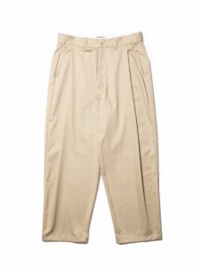 COOTIE PRODUCTIONS/クーティープロダクションズ/【送料無料】2022AW/C/R Twill Raza 1 Tuck Trousers(BEIGE)/ワンタックトラウザースの商品画像