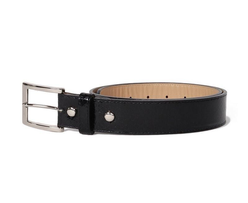 WACKO MARIA PYTHON LEATHER BELT BLACK 34 - fawema.org