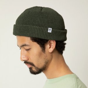 Wasted Collective/ウェイステッドコレクティブ/2022AW/Washi Double Cuff Beanie(Alam Olive)/和紙ビーニーの商品画像