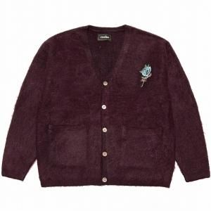 exodus//̵2023SS/MOHAIR KNIT CARDIGAN(BURGUNDY)/إǥξʲ