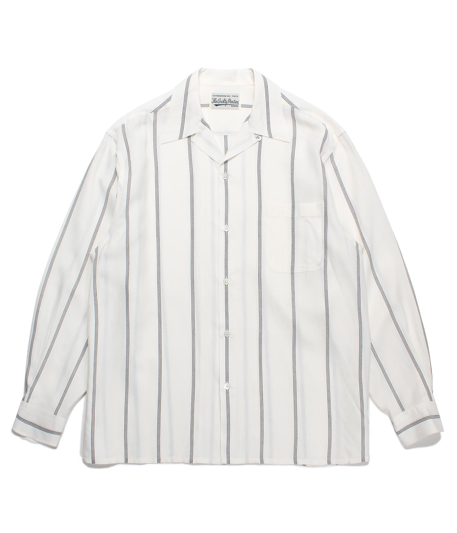 wacko maria striped open collar shirt Lシャツ - シャツ