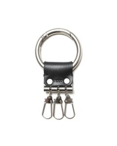 hobo/ホーボー/WINTER HOLIDAY 2023/SPRING 2024/ROUND CARABINER KEY RING with COW LEATHER/キーリングの商品画像