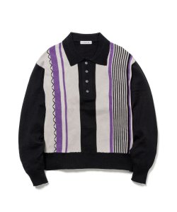 F-LAGSTUF-F/ե饰/̵2024AW/L/S STRIPE KNIT POLO SHIRTS/˥åȥݥĤξʲ