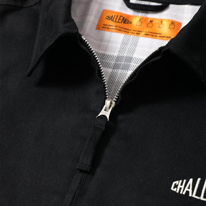 CHALLENGER LOGO WORK JACKET チャレンジャー CHALLENGER/LOGO WORK JACKET/BLACK | 表地に堅牢性の強いツイル生地を