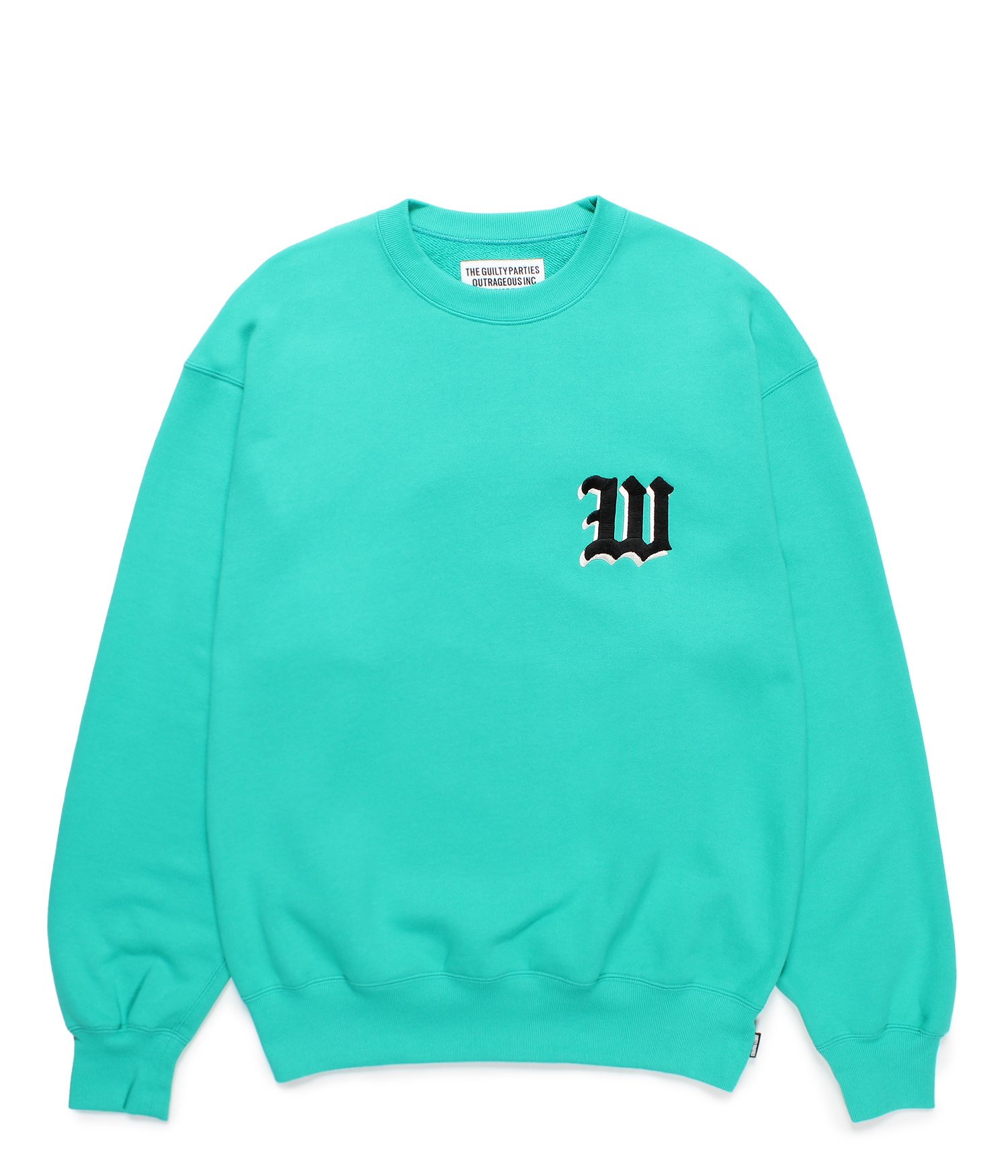 WACKOMARIA/ワコマリア/【送料無料】2024FW/MIDDLE WEIGHT CREW NECK SWEAT SHIRT ( TYPE-2  )(TURQUOISE)/スウェット