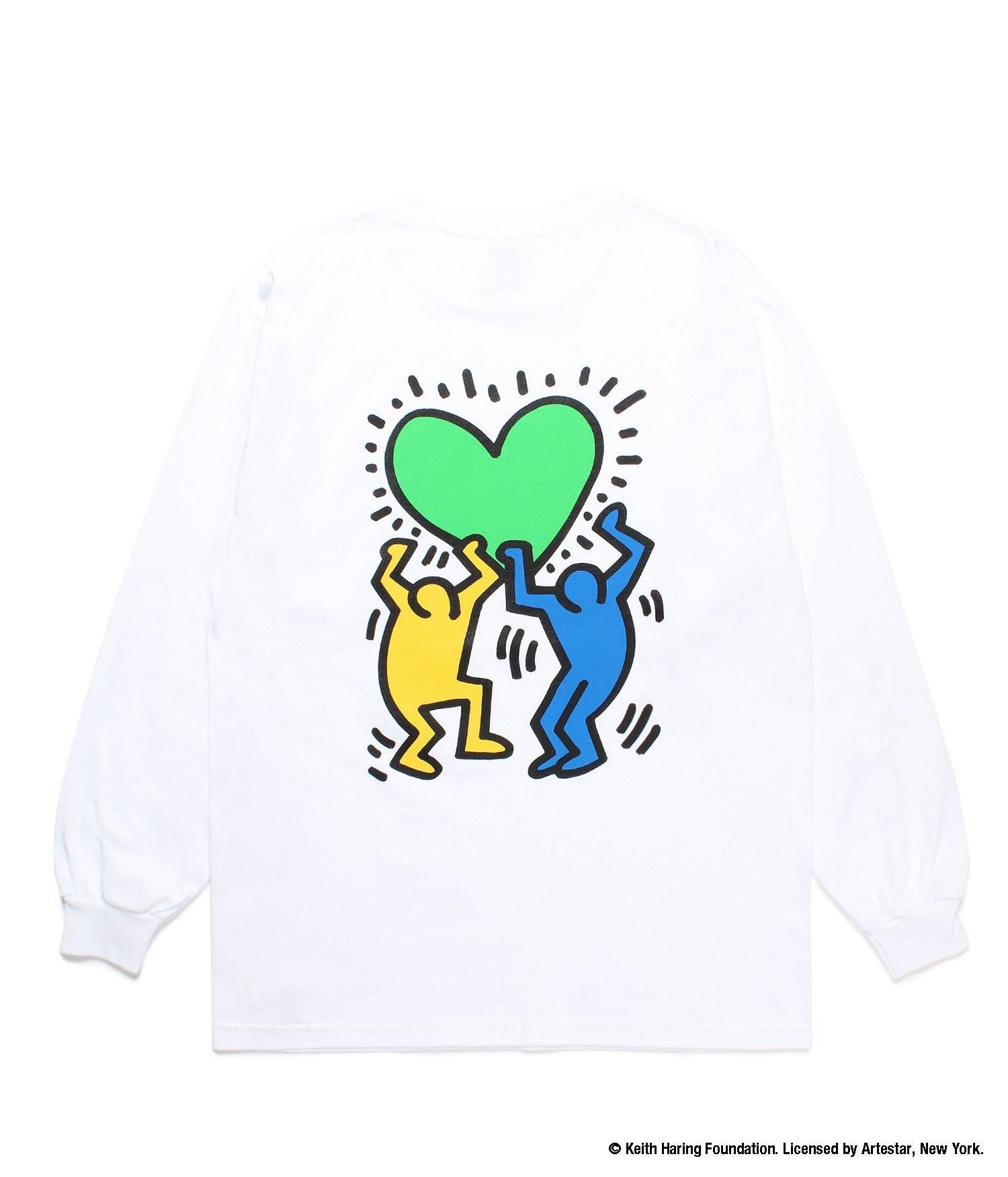 ワコマリア×キースへリング/ロンT/ハートアートロゴ/袖リブ/SIZE XL WACKO MARIA (ワコマリア)】 KEITH HARING ロンT│WACKO MARIA