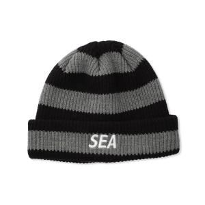 WIND AND SEA/󥷡/2025SS/SEA LOGO KNIT CAP(BLACKGRAY)/˥åȥåפξʲ