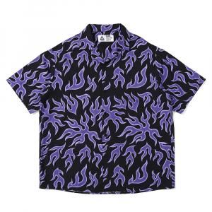 CHALLENGER/󥸥㡼/̵2025SS/S/S FIRE SHIRT(PURPLE-BLACK)/Ĥξʲ