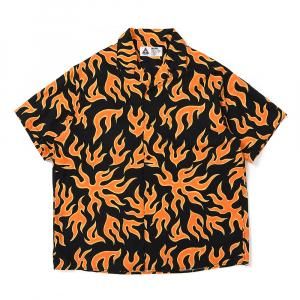 CHALLENGER/󥸥㡼/̵2025SS/S/S FIRE SHIRT(ORANGE-BLACK)/Ĥξʲ