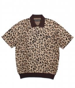 WACKOMARIA/拾ޥꥢ/̵2025SS/LEOPARD KNIT POLO SHIRT ( TYPE-1 )(BEIGE)/˥åȥݥĤξʲ