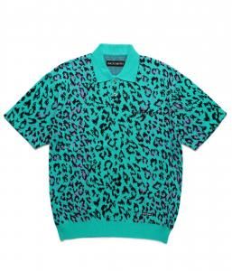 WACKOMARIA/拾ޥꥢ/̵2025SS/LEOPARD KNIT POLO SHIRT ( TYPE-1 )(BLUE)/˥åȥݥĤξʲ
