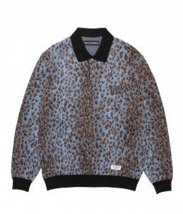 <img class='new_mark_img1' src='https://img.shop-pro.jp/img/new/icons47.gif' style='border:none;display:inline;margin:0px;padding:0px;width:auto;' />WACKOMARIA/拾ޥꥢ/̵2025FW/LEOPARD KNIT POLO SHIRT(BLUE)/˥åȥݥξʲ