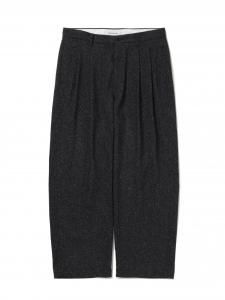 COOTIE PRODUCTIONS/ƥ/̵2025AW/Silk Nep Herringbone 2 Tuck Wide Trousers(Black Melange)ξʲ