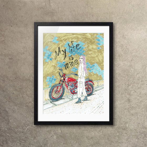 【TOKYO MOTORCYCLE ART SHOW 2021】moto art「Road」原画<img class='new_mark_img2' src='https://img.shop-pro.jp/img/new/icons4.gif' style='border:none;display:inline;margin:0px;padding:0px;width:auto;' />