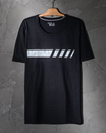 STRIPE BLACK - XL | 【一点物】LIVE PRINTING in KYOTO 2023 - 白いT 