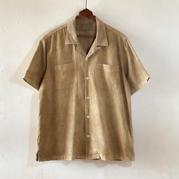 S&Y WORKSHOP ORIGINAL /Homemade Bengala Mud Dyeing 100% Organic cotton Open Collar Shirt