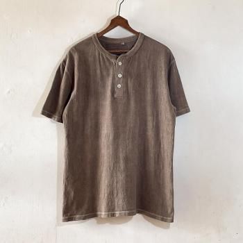 HEMP Henry Neck T-Shirt / S&Y WORKSHOP Homemade Bengala Mud Dyeing