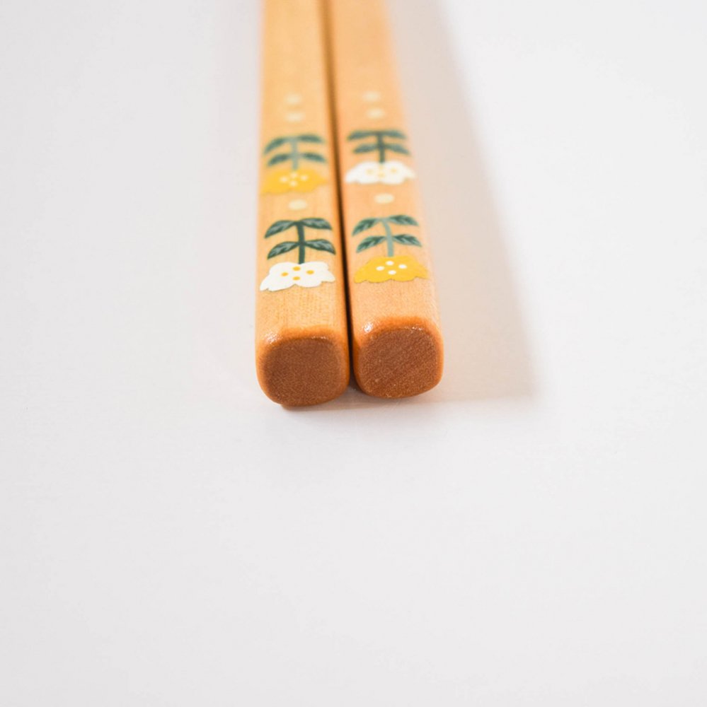 yuuyuu箸 シラカバの木  くも花箸 黄色