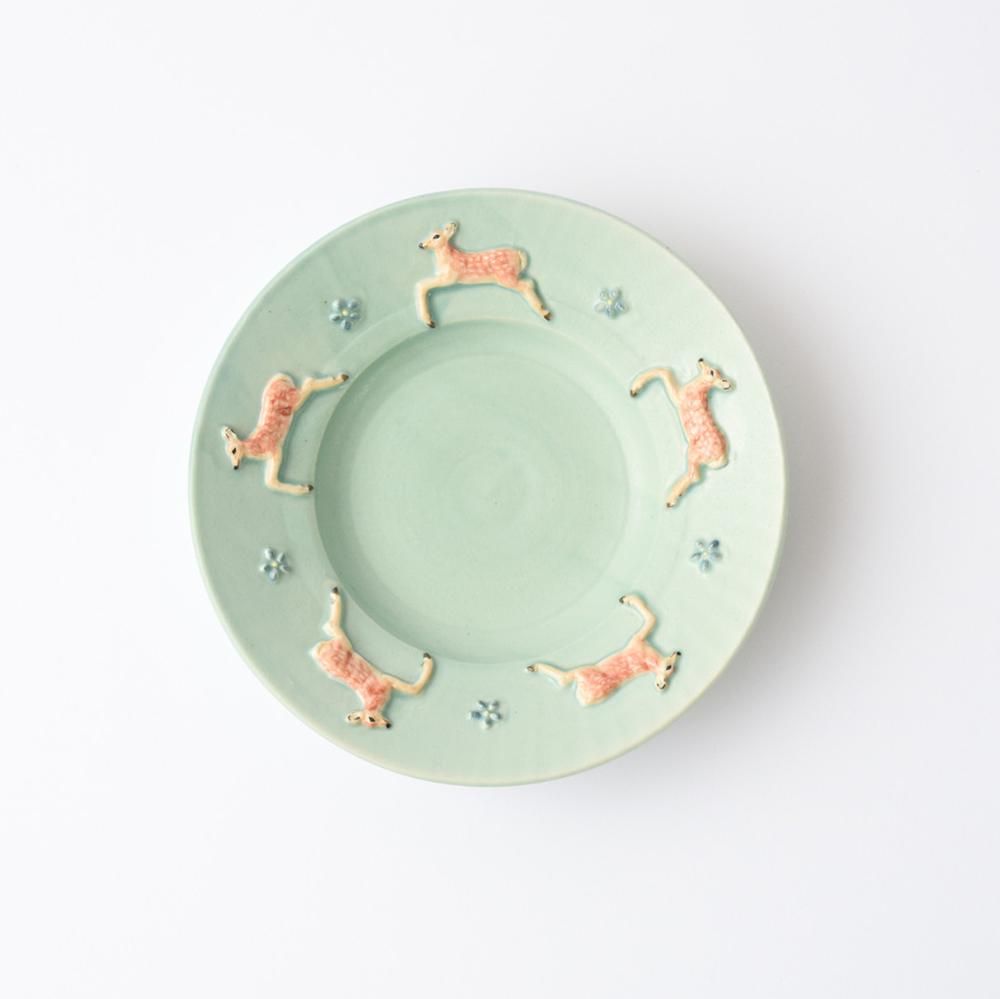 佐々木忍 動物小皿 ミントグリーン シカ - SLOW MARKET （スロー