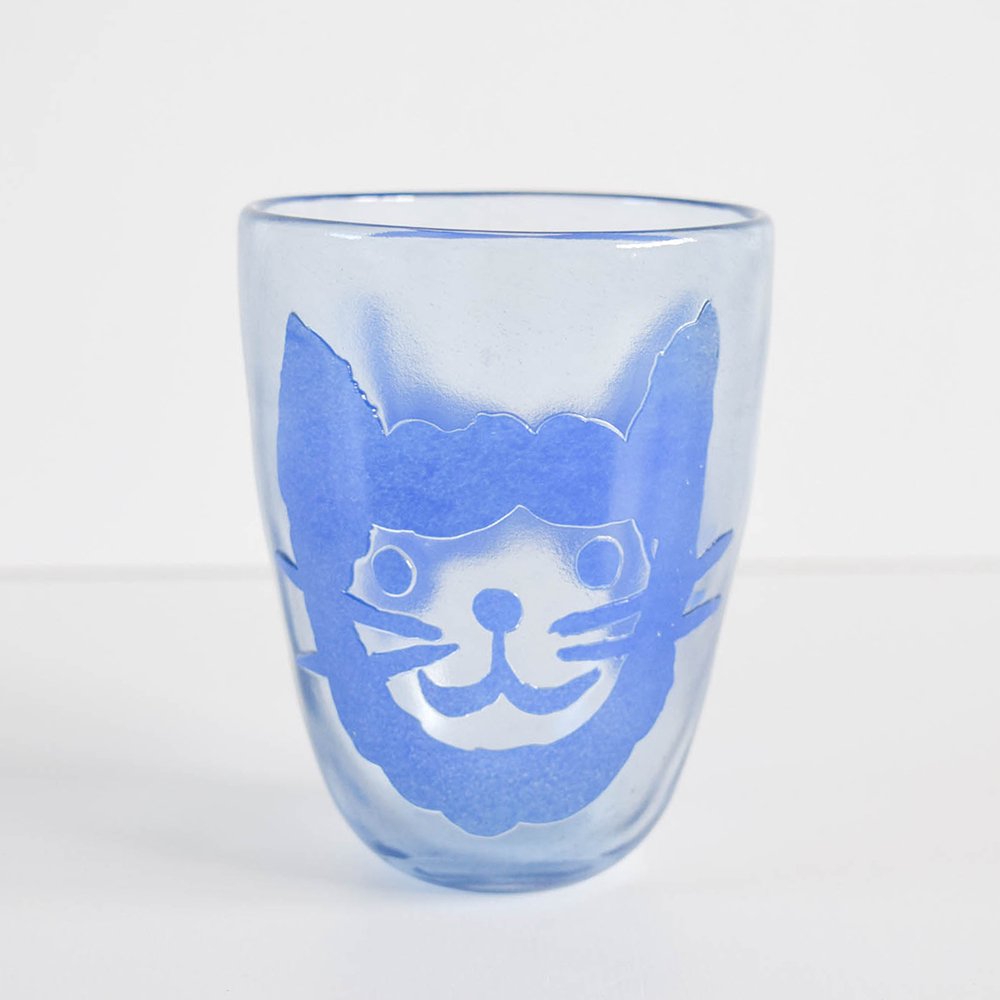 Tickle glass   猫グラス リボン2206-B