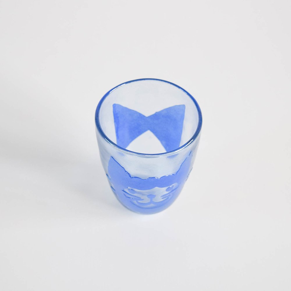 Tickle glass   猫グラス リボン2206-B