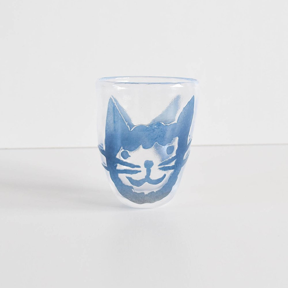 Tickle glass   猫グラス リボン2206-C