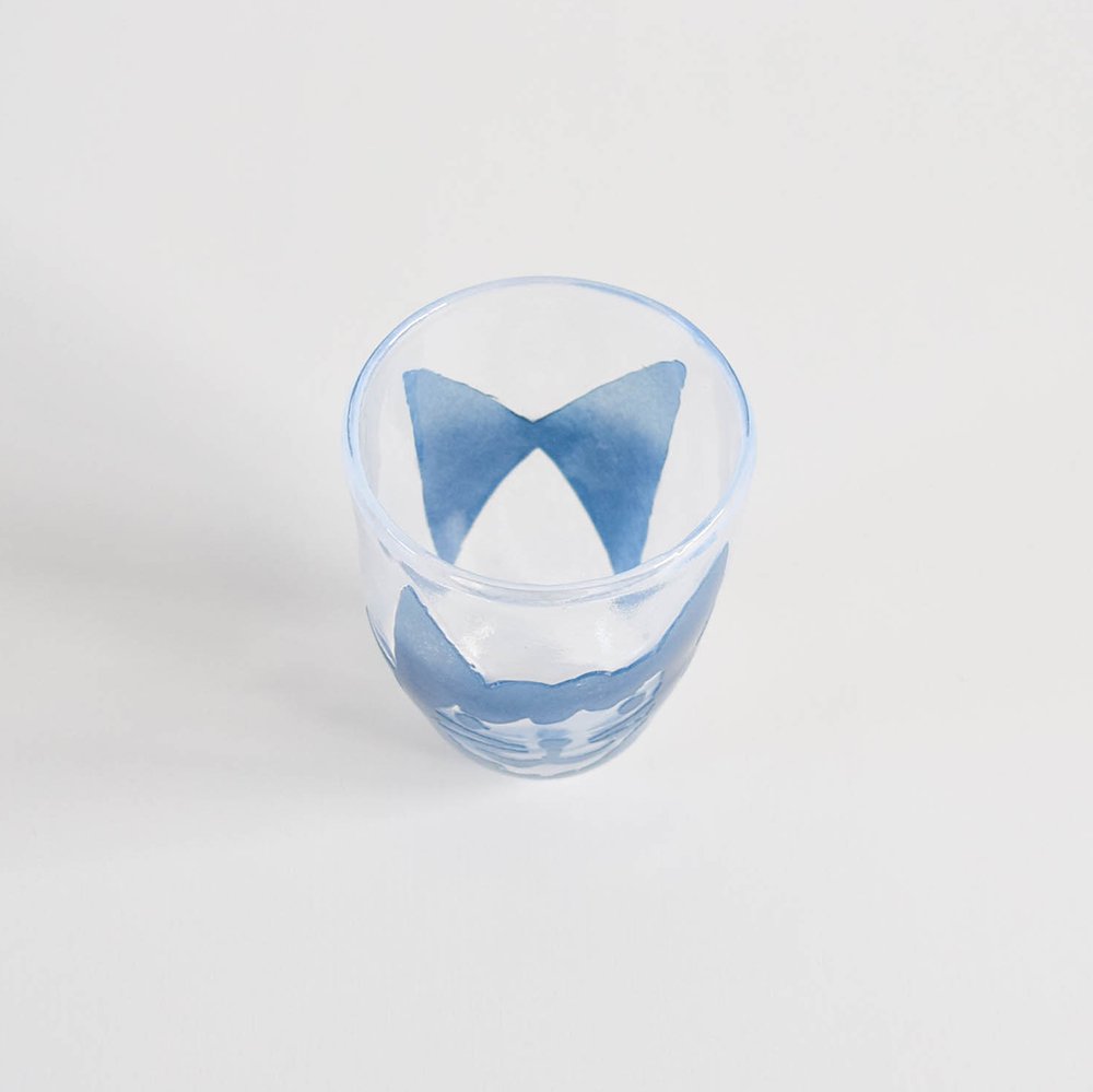 Tickle glass   猫グラス リボン2206-C