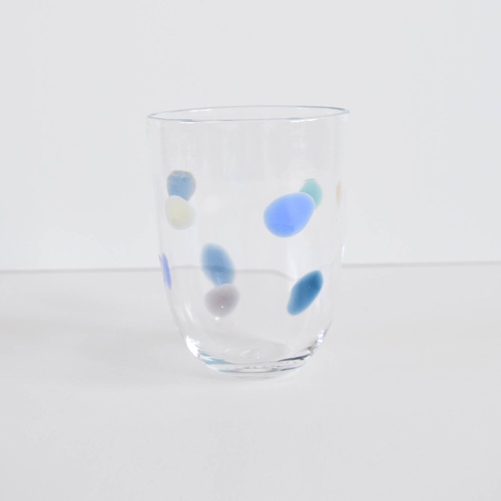 Tickle glass   水玉グラス（寒色） 2206-C