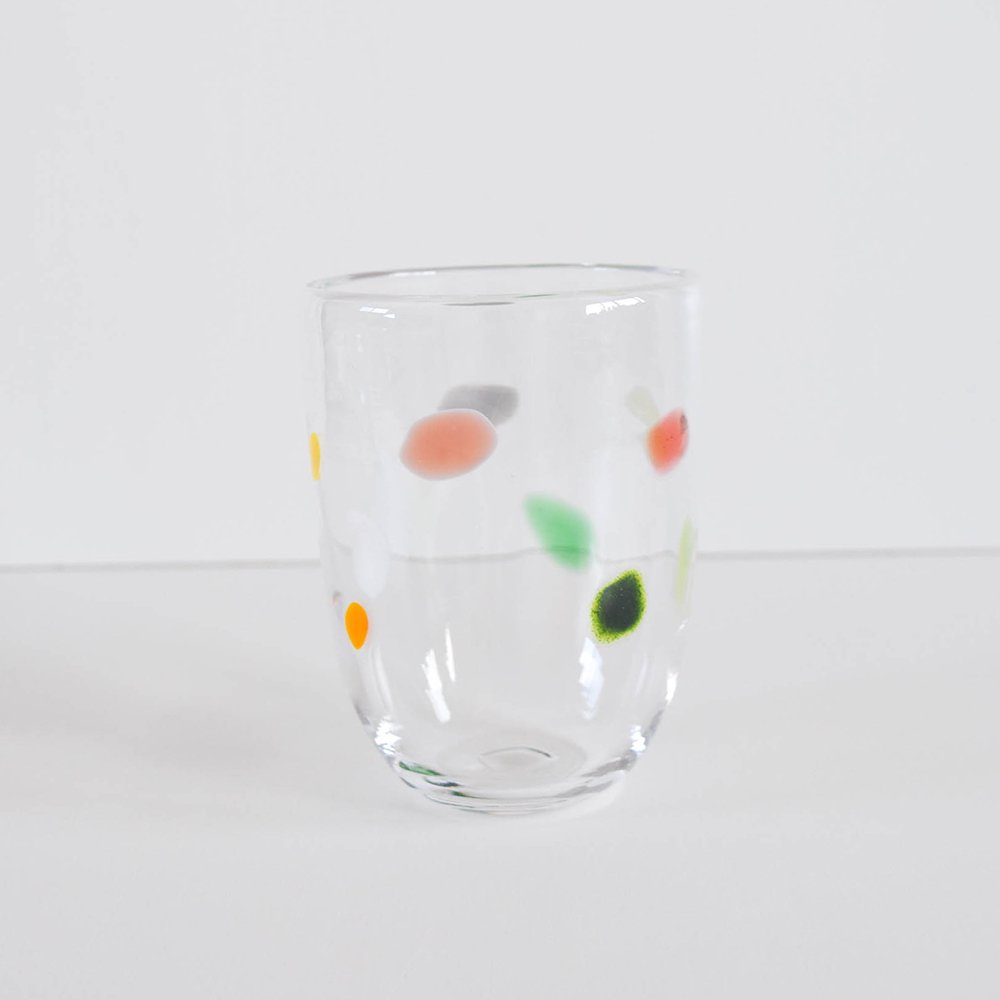 Tickle glass   水玉グラス（暖色） 2206-A