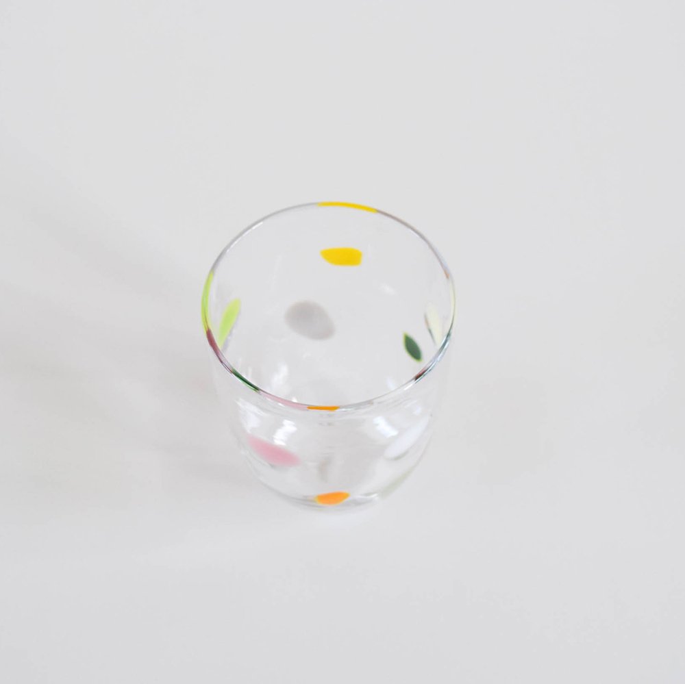 Tickle glass   水玉グラス（暖色） 2206-C
