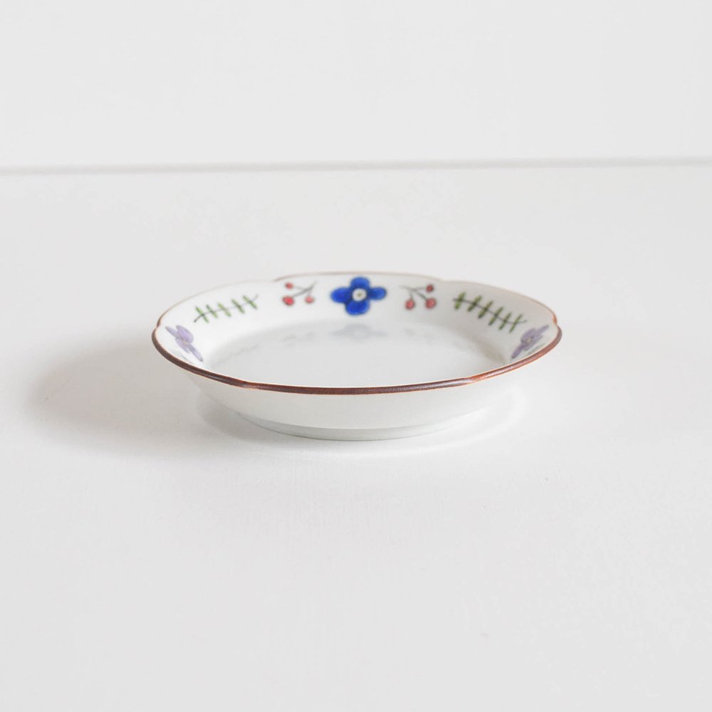 小林加奈 3.3寸  色絵花輪皿