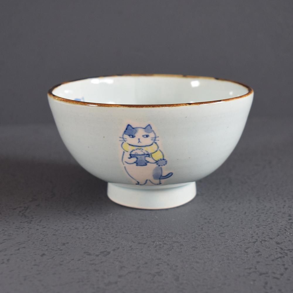 喜多代京子 お茶碗 水色 猫 - SLOW MARKET （スロー マーケット