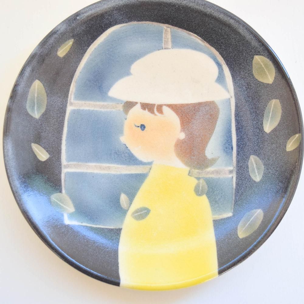 はるな陶芸工房 4.5寸皿 葉っぱのブローチ - SLOW MARKET