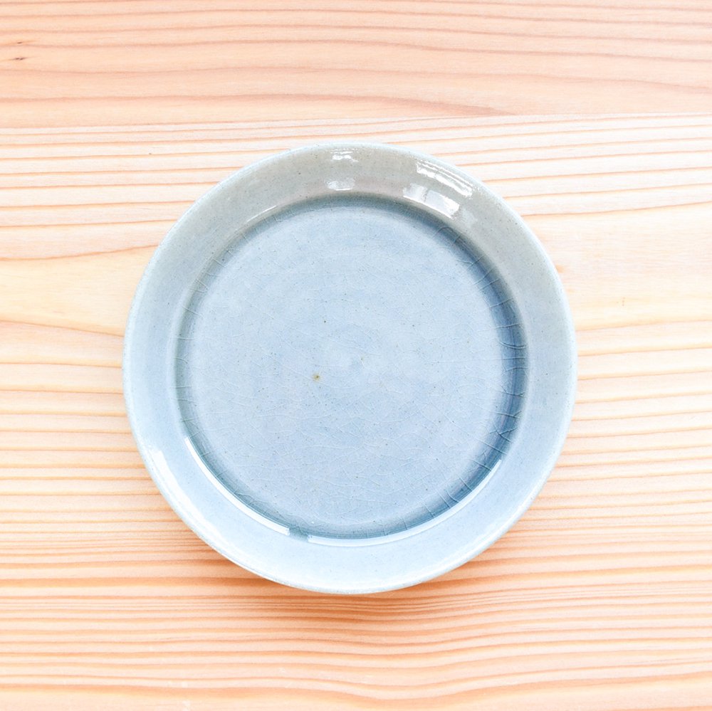 ネギシ製陶 5寸平皿 ブルー