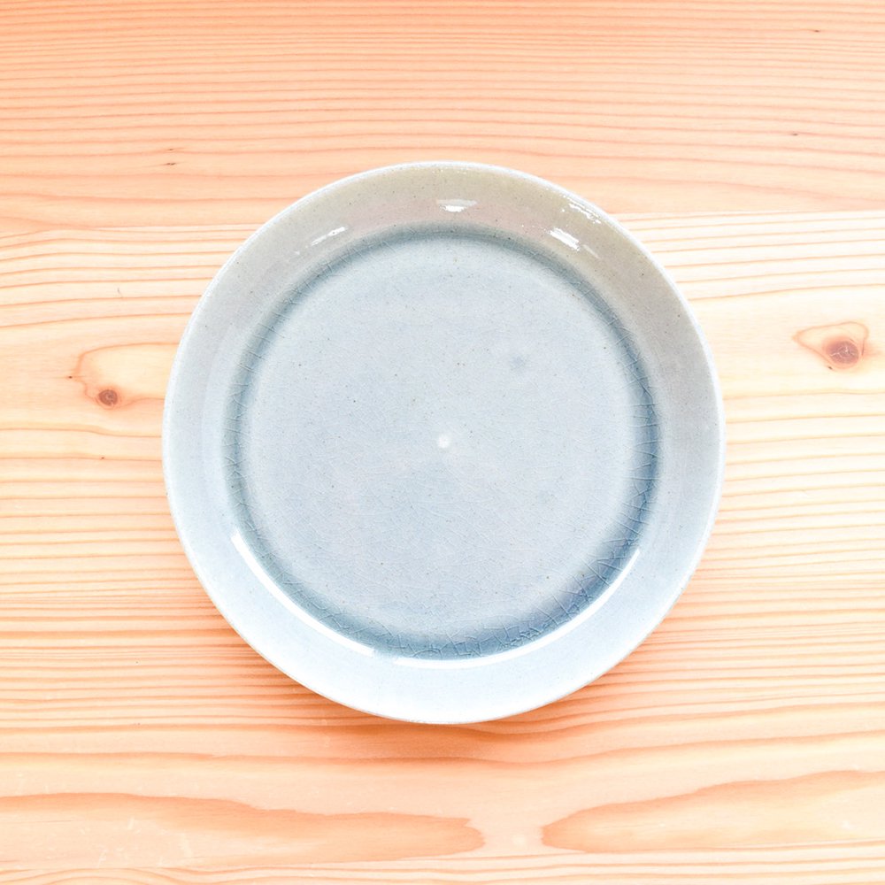 ネギシ製陶 7寸平皿 ブルー
