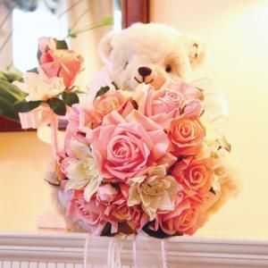 ケイタベア　61cm　ビッグベア　KEITA BEAR　花冠、ドレス、着物付き ケイタベア 61cm ビッグベア KEITA BEAR 花冠、ドレス、着物付き