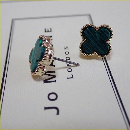 Malachite clover pierce＆earring（11mm）