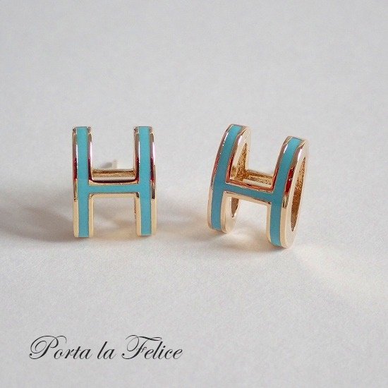 ＊porta la felice＊大人気！H pierce＆earring（ターコイズ×ゴールド