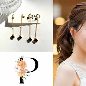 ɤ륯Сǥonyx clover chain pierce earringʥɡ