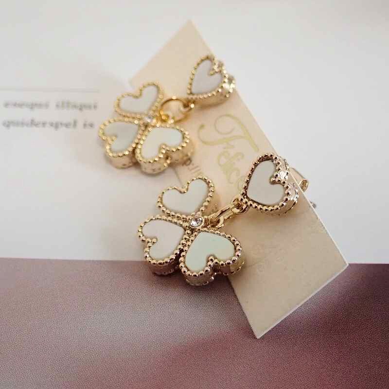 mother of pearl 4dropheart pierce&earring（ゴールド） | 高品質なマザーオブパールを使用した幸せの４ハート シリーズピアス＆イヤリング - Porta la felice