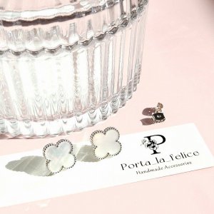 mother of pearl clover pierceearring (15mm)(С)